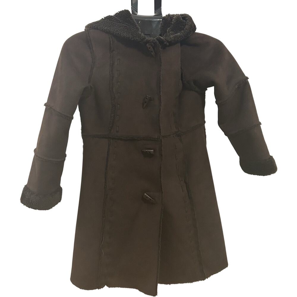 Rothschild Faux Suede Brown Coat Girls size 10/12